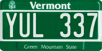 VT license plate YUL337