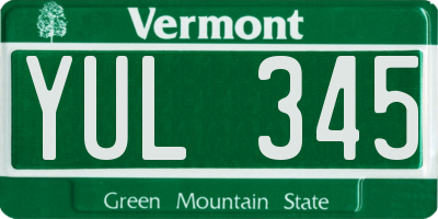 VT license plate YUL345