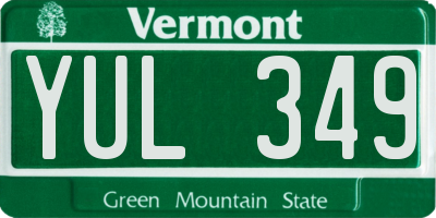 VT license plate YUL349