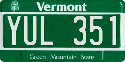 VT license plate YUL351