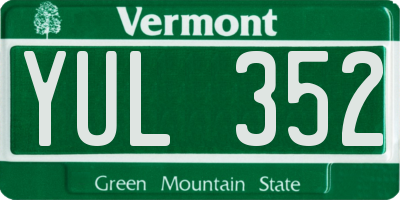 VT license plate YUL352