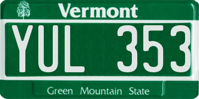 VT license plate YUL353