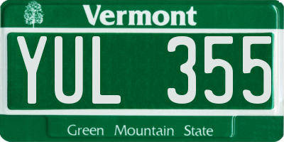 VT license plate YUL355