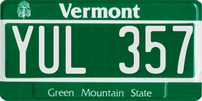 VT license plate YUL357