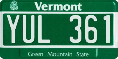 VT license plate YUL361