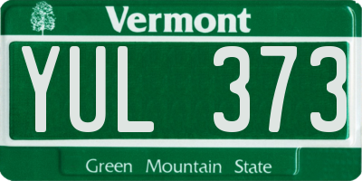 VT license plate YUL373