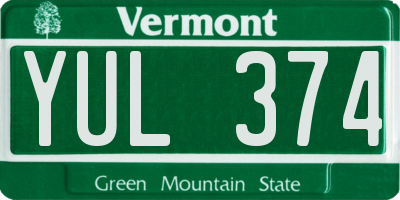 VT license plate YUL374
