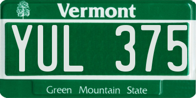 VT license plate YUL375