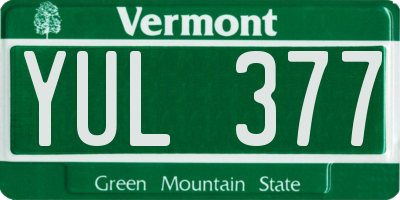 VT license plate YUL377