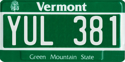 VT license plate YUL381