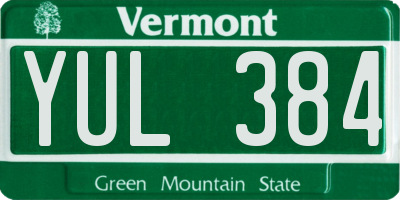 VT license plate YUL384