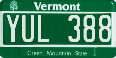 VT license plate YUL388