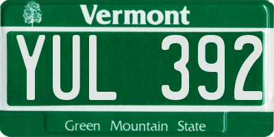 VT license plate YUL392