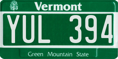 VT license plate YUL394