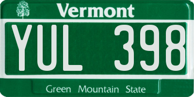 VT license plate YUL398