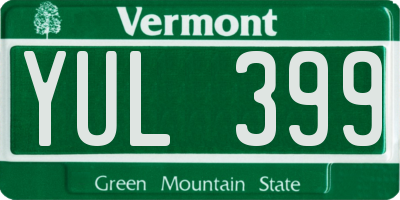VT license plate YUL399