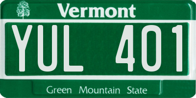 VT license plate YUL401