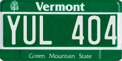 VT license plate YUL404