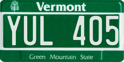 VT license plate YUL405