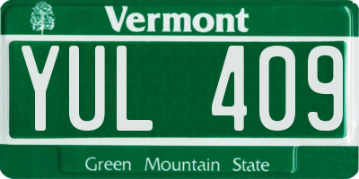 VT license plate YUL409