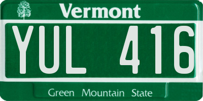 VT license plate YUL416