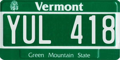 VT license plate YUL418