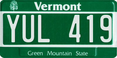 VT license plate YUL419