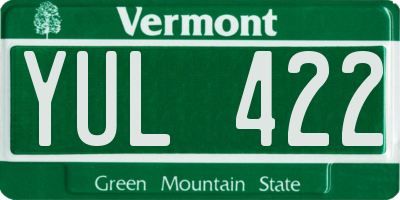 VT license plate YUL422