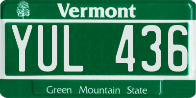 VT license plate YUL436