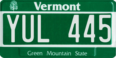 VT license plate YUL445