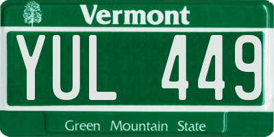 VT license plate YUL449