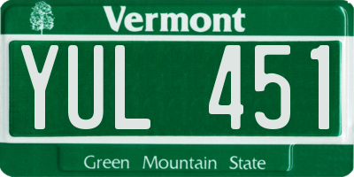 VT license plate YUL451