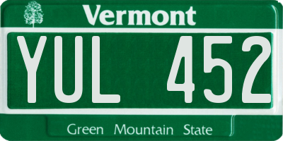 VT license plate YUL452