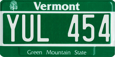 VT license plate YUL454