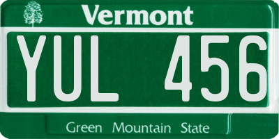 VT license plate YUL456