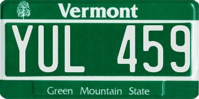 VT license plate YUL459