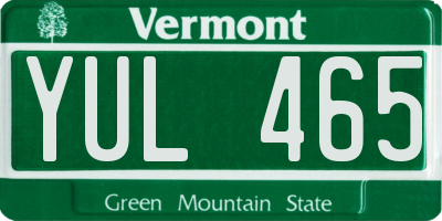 VT license plate YUL465
