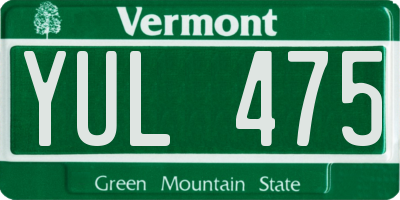 VT license plate YUL475