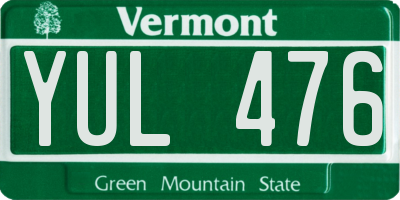 VT license plate YUL476