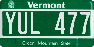VT license plate YUL477