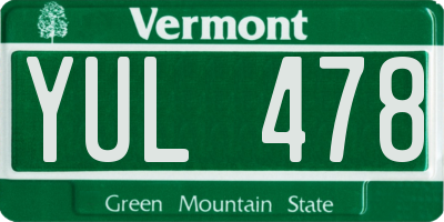 VT license plate YUL478