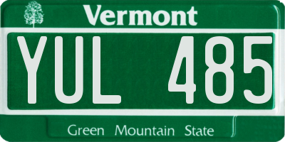VT license plate YUL485