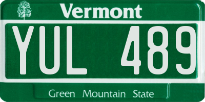 VT license plate YUL489