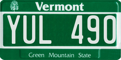 VT license plate YUL490