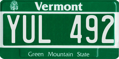 VT license plate YUL492