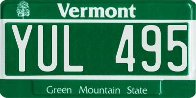 VT license plate YUL495