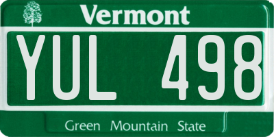 VT license plate YUL498
