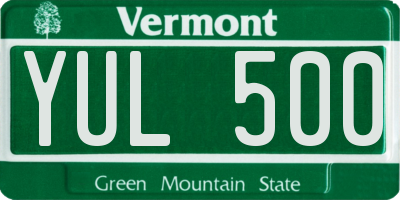 VT license plate YUL500
