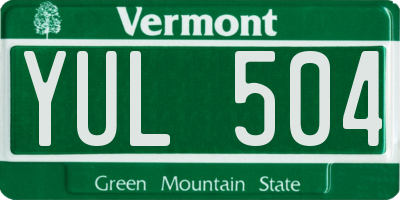 VT license plate YUL504