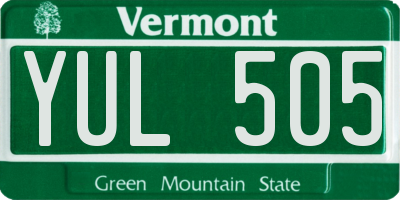 VT license plate YUL505